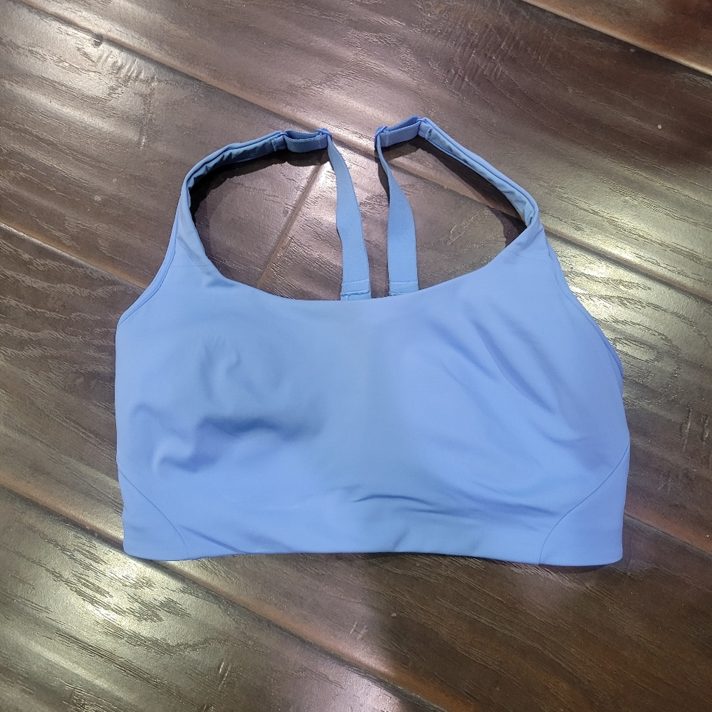 LULULEMON Ultralu Square-Neck Workout Bra Women Blue Medium Support 34DDD